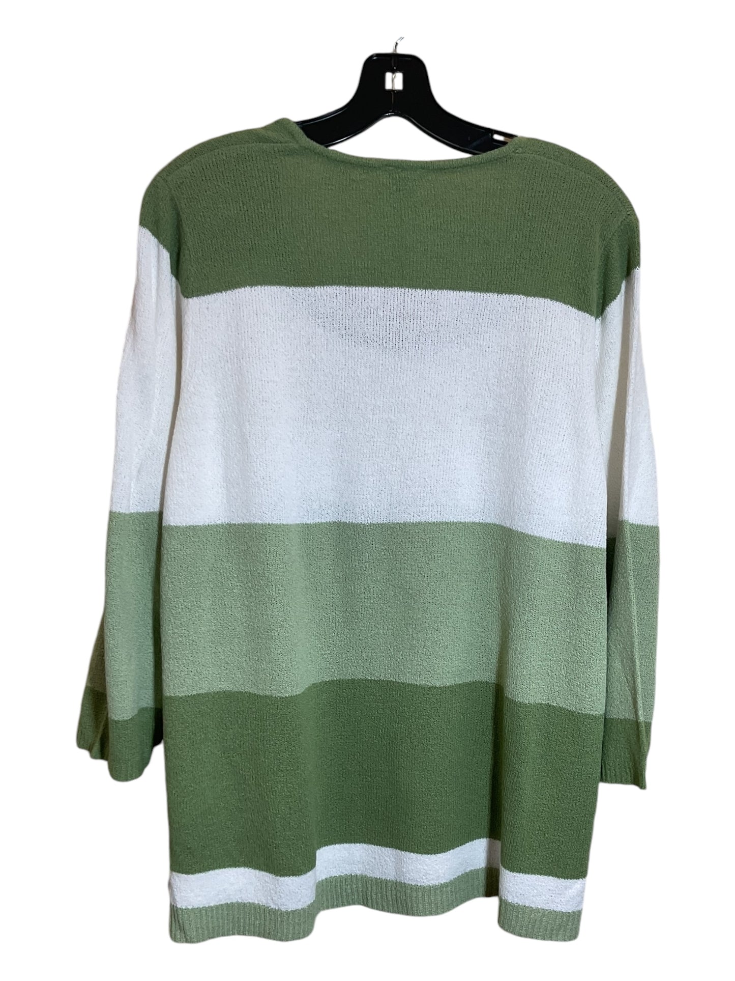 Sweater By Clothes Mentor In Green & White, Size: 1x