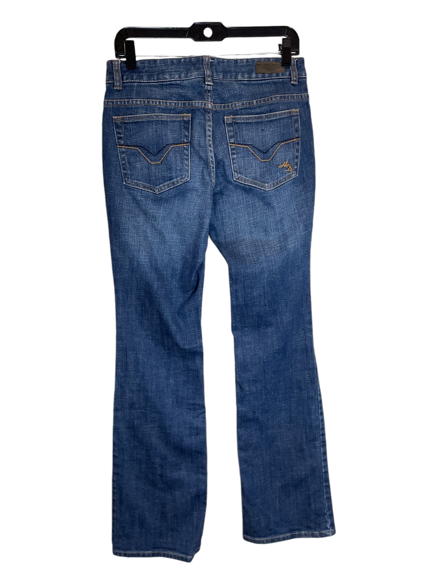 Jeans Boot Cut By Harley Davidson In Blue Denim, Size: 4