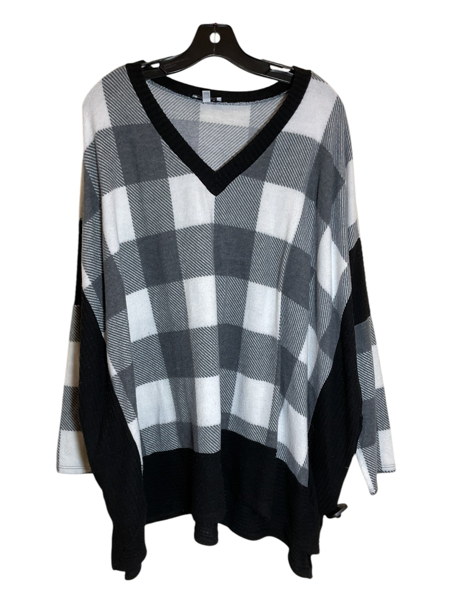 Top Long Sleeve By White Birch In Black & White, Size: Xl