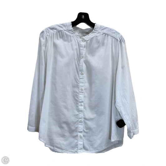 Blouse Long Sleeve By Lucky Brand In White, Size: L