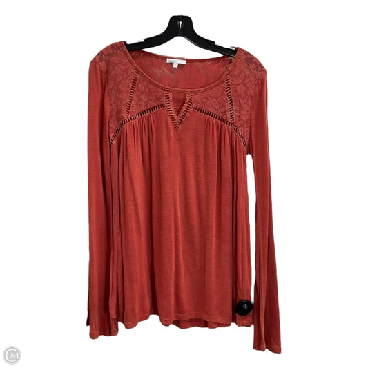 Top Long Sleeve By Mystree In Orange, Size: S