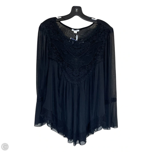 Top Long Sleeve By Ultra Pink In Black, Size: L