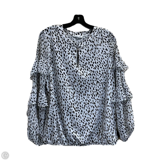 Top Long Sleeve By Perseption Concept In Black & White, Size: L