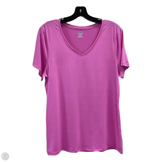 Athletic Top Short Sleeve By Athletic Works In Pink, Size: L