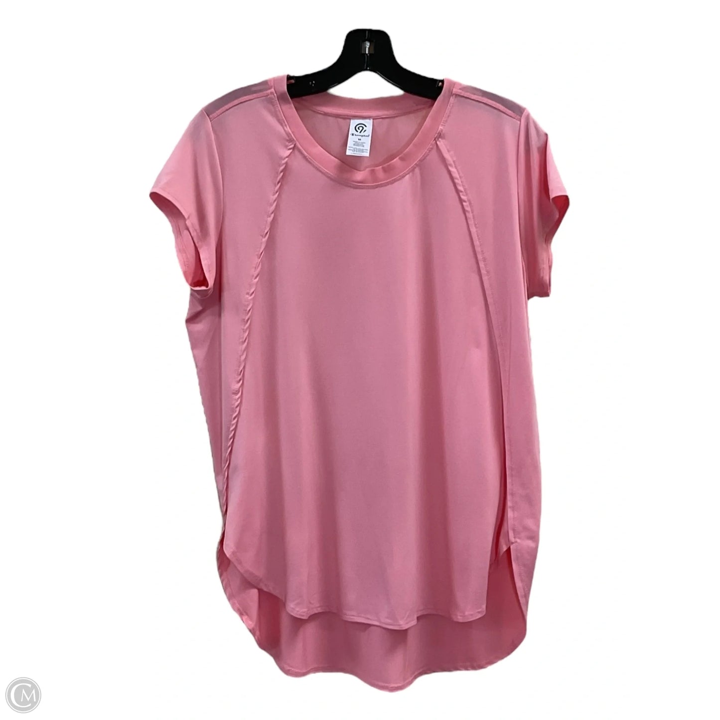 Athletic Top Short Sleeve By Champion In Pink, Size: M