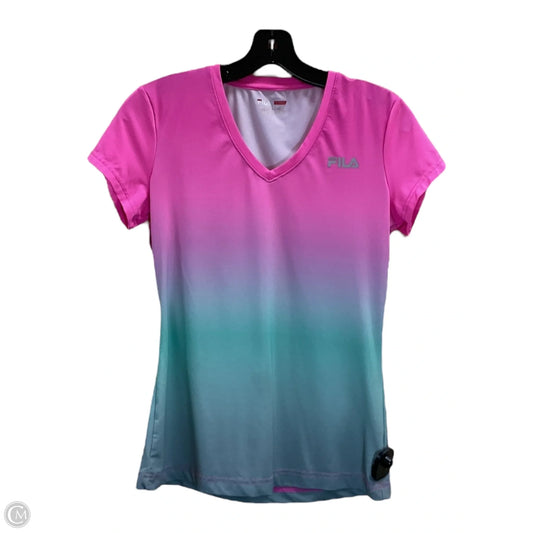 Athletic Top Short Sleeve By Fila In Multi-colored, Size: S