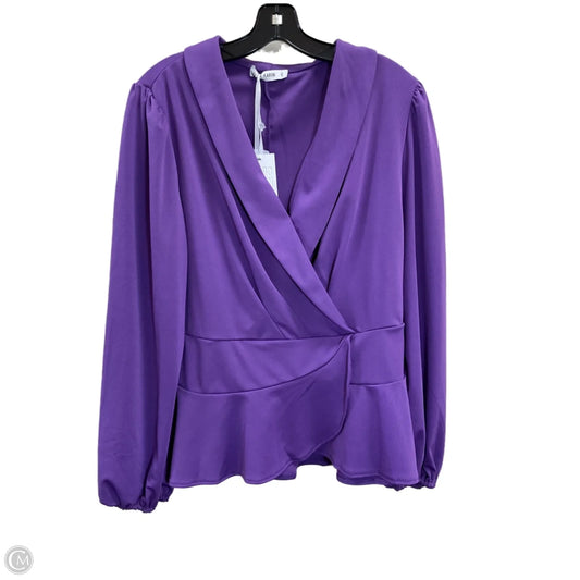 Top Long Sleeve By Grace Karin In Purple, Size: 2x