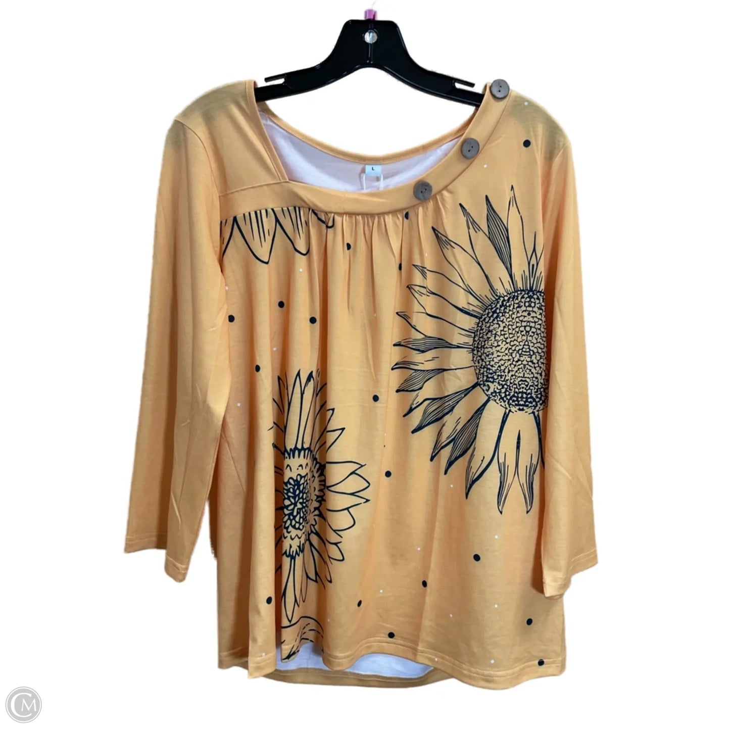 Top Long Sleeve By Clothes Mentor In Yellow, Size: L