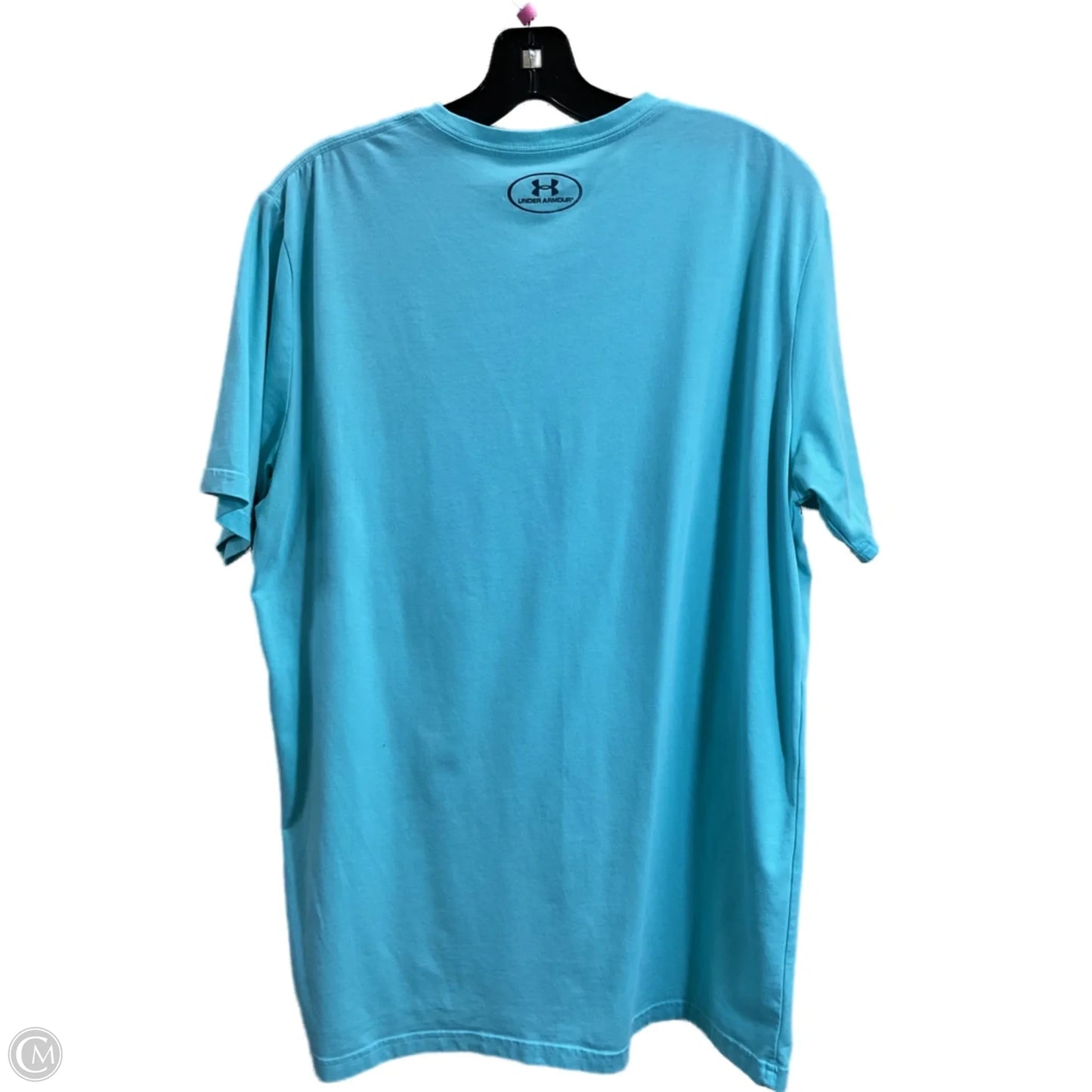 Athletic Top Short Sleeve By Under Armour In Teal, Size: L