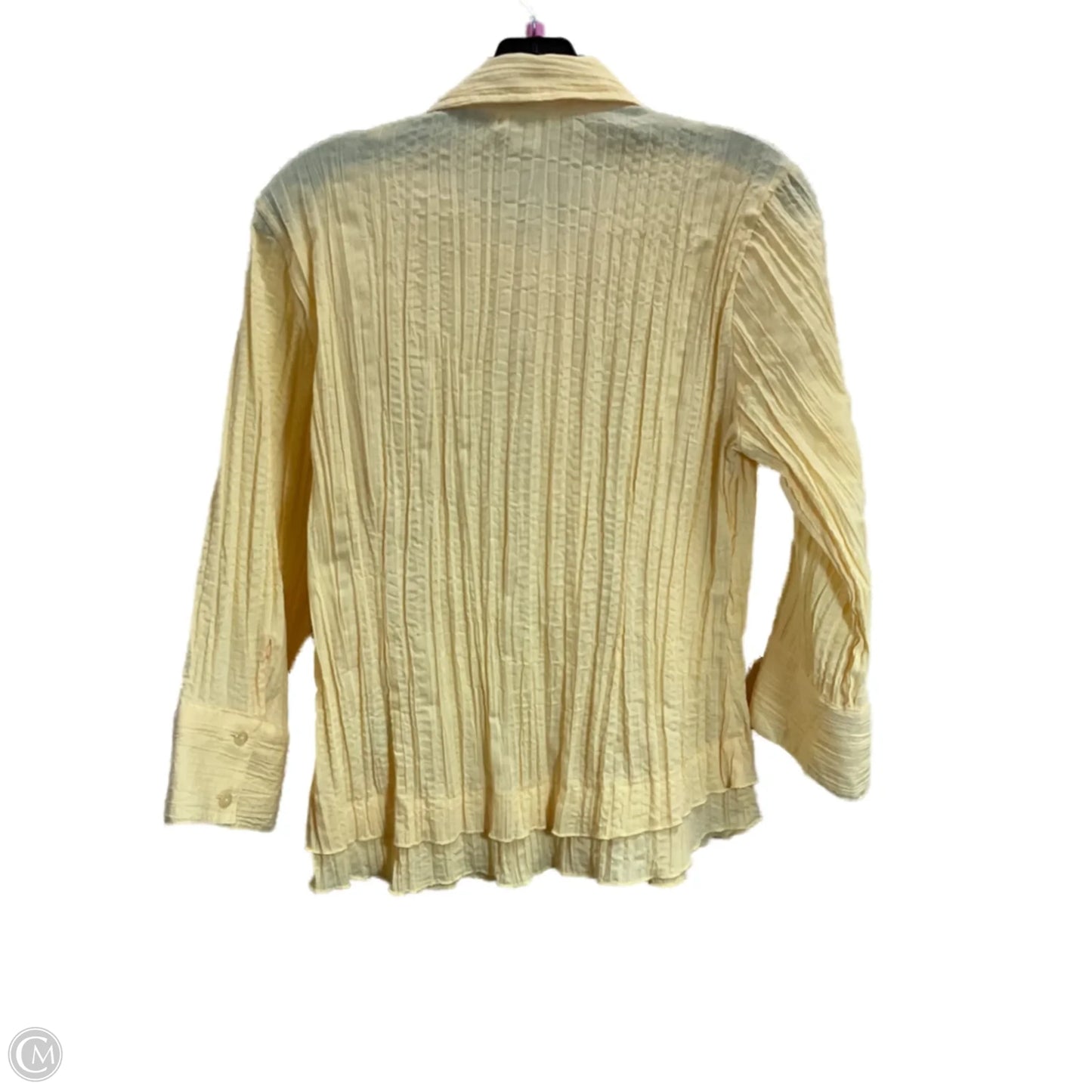 Blouse 3/4 Sleeve By Christopher And Banks In Yellow, Size: M