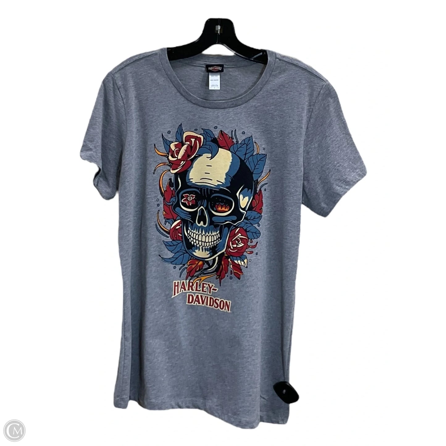 Top Short Sleeve By Harley Davidson In Grey, Size: M