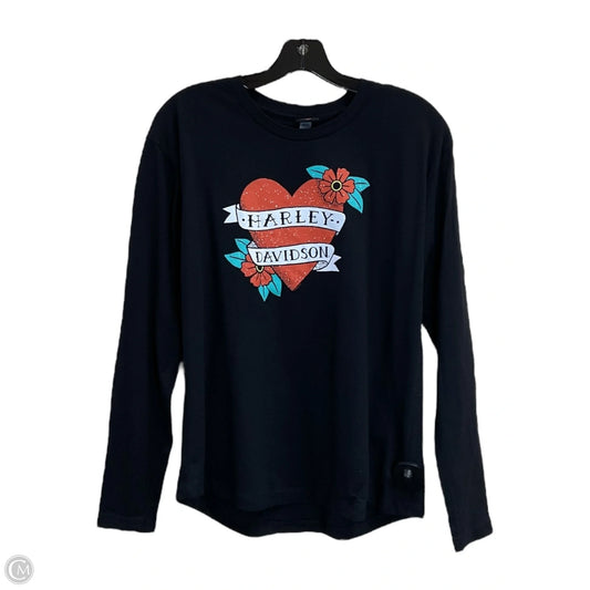 Top Long Sleeve By Harley Davidson In Black, Size: M