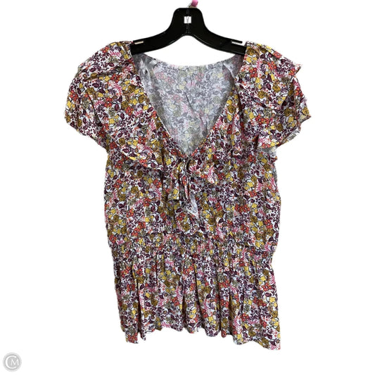 Top Short Sleeve By Clothes Mentor In Multi-colored, Size: L