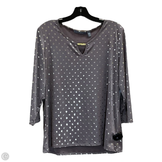 Top Long Sleeve By Ny Collection In Polkadot Pattern, Size: Xl