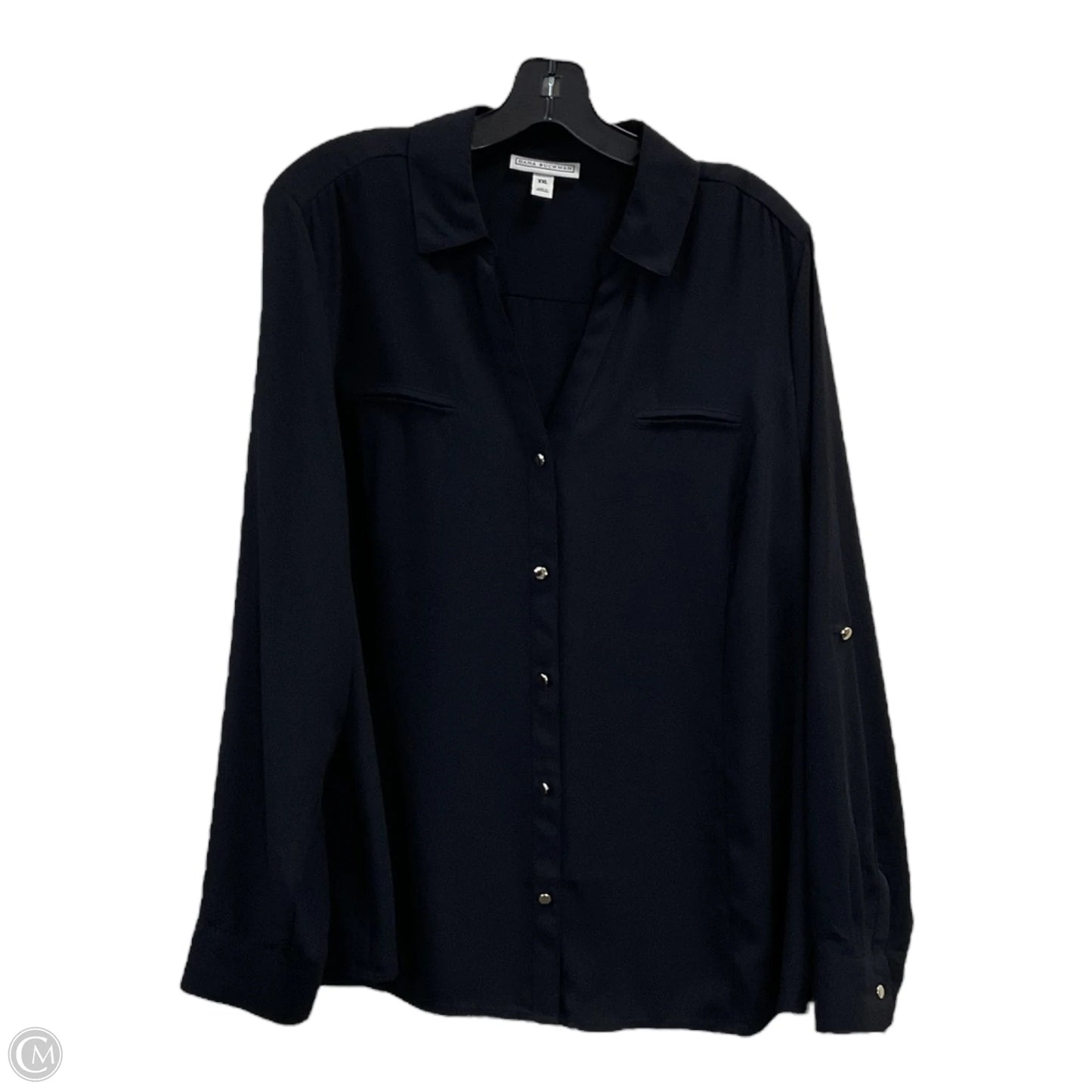 Blouse Long Sleeve By Dana Buchman In Black, Size: 1x