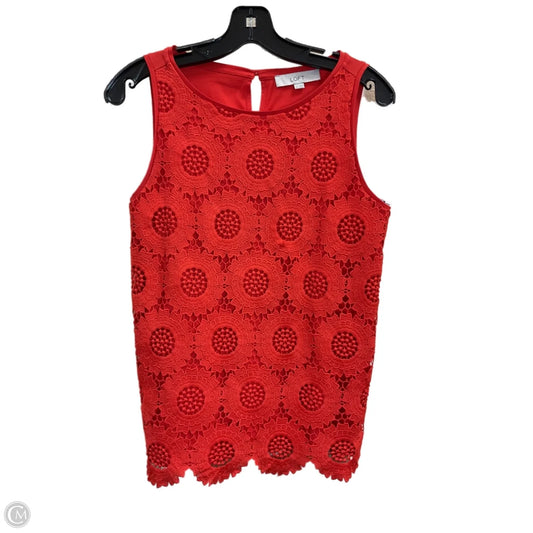 Top Sleeveless By Loft In Red, Size: Xs