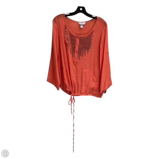 Top Long Sleeve By Christopher And Banks In Orange, Size: S