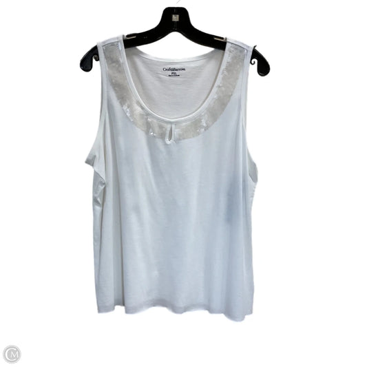 Top Sleeveless By Croft And Barrow In White, Size: Xlp