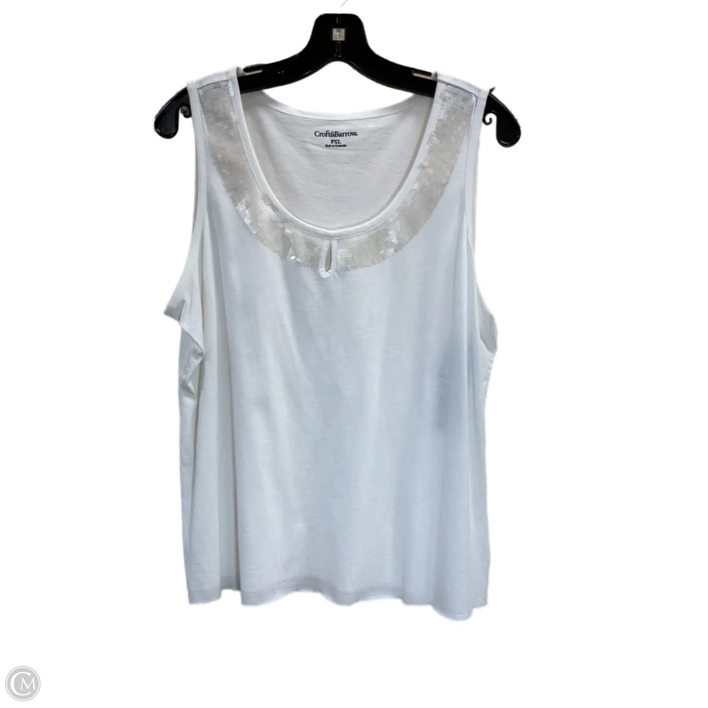 Top Sleeveless By Croft And Barrow In White, Size: Xlp