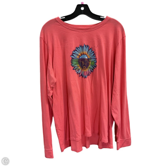 Top Long Sleeve By Life Is Good In Orange, Size: 1x