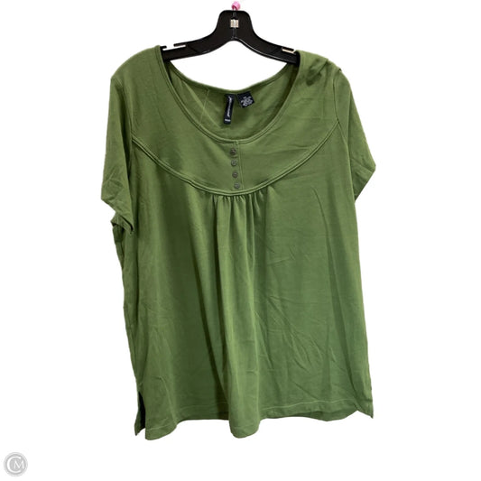 Top Short Sleeve By Clothes Mentor In Green, Size: 1x