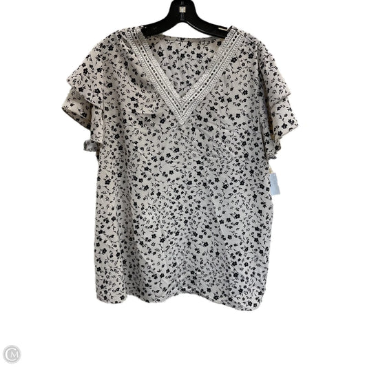 Top Short Sleeve By Clothes Mentor In Black & Tan, Size: 1x