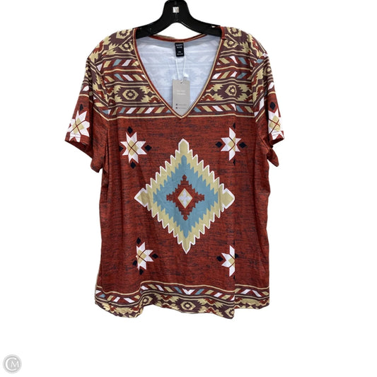 Top Short Sleeve By Clothes Mentor In Multi-colored, Size: 2x