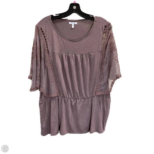 Top Short Sleeve By Maurices In Brown, Size: 1x