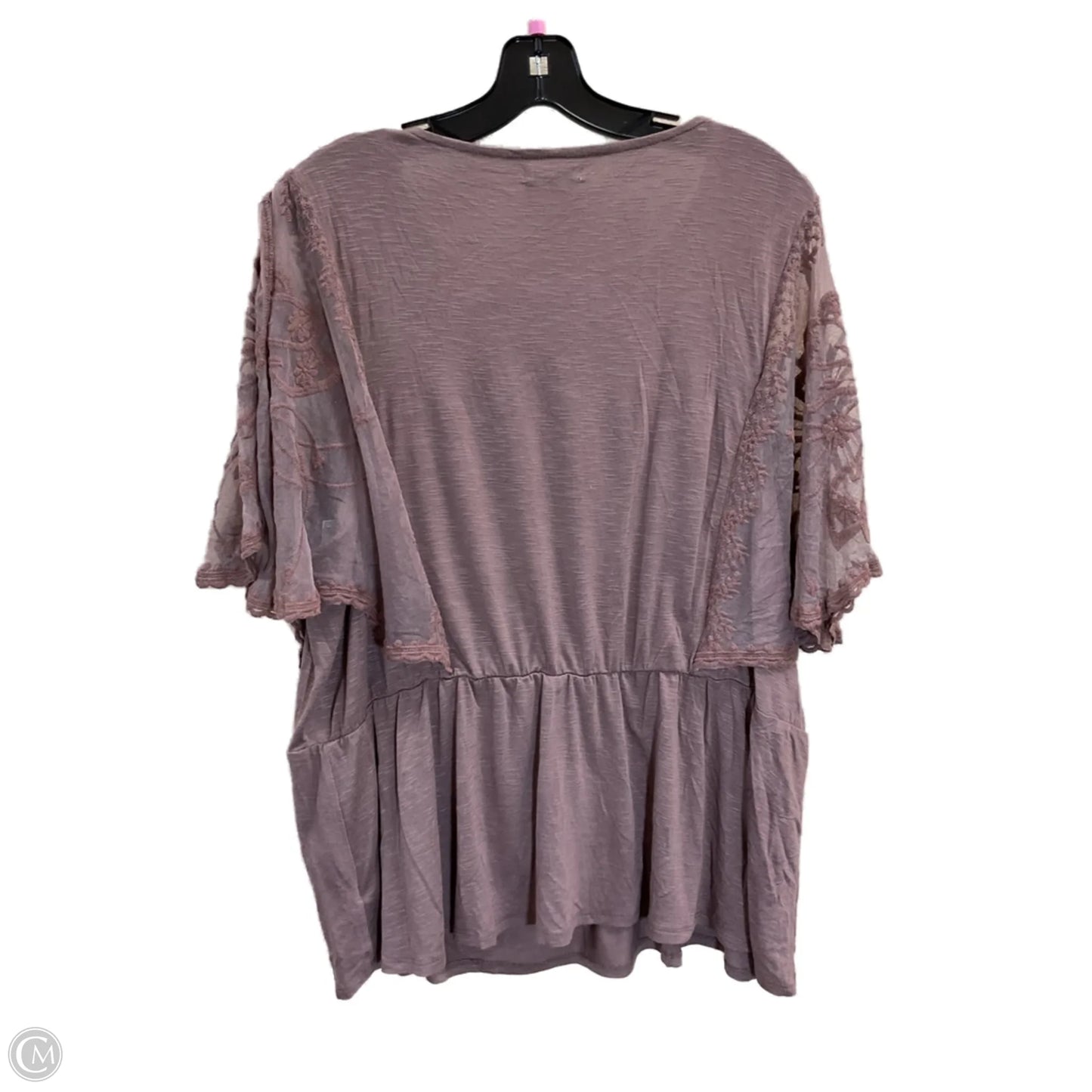Top Short Sleeve By Maurices In Brown, Size: 1x