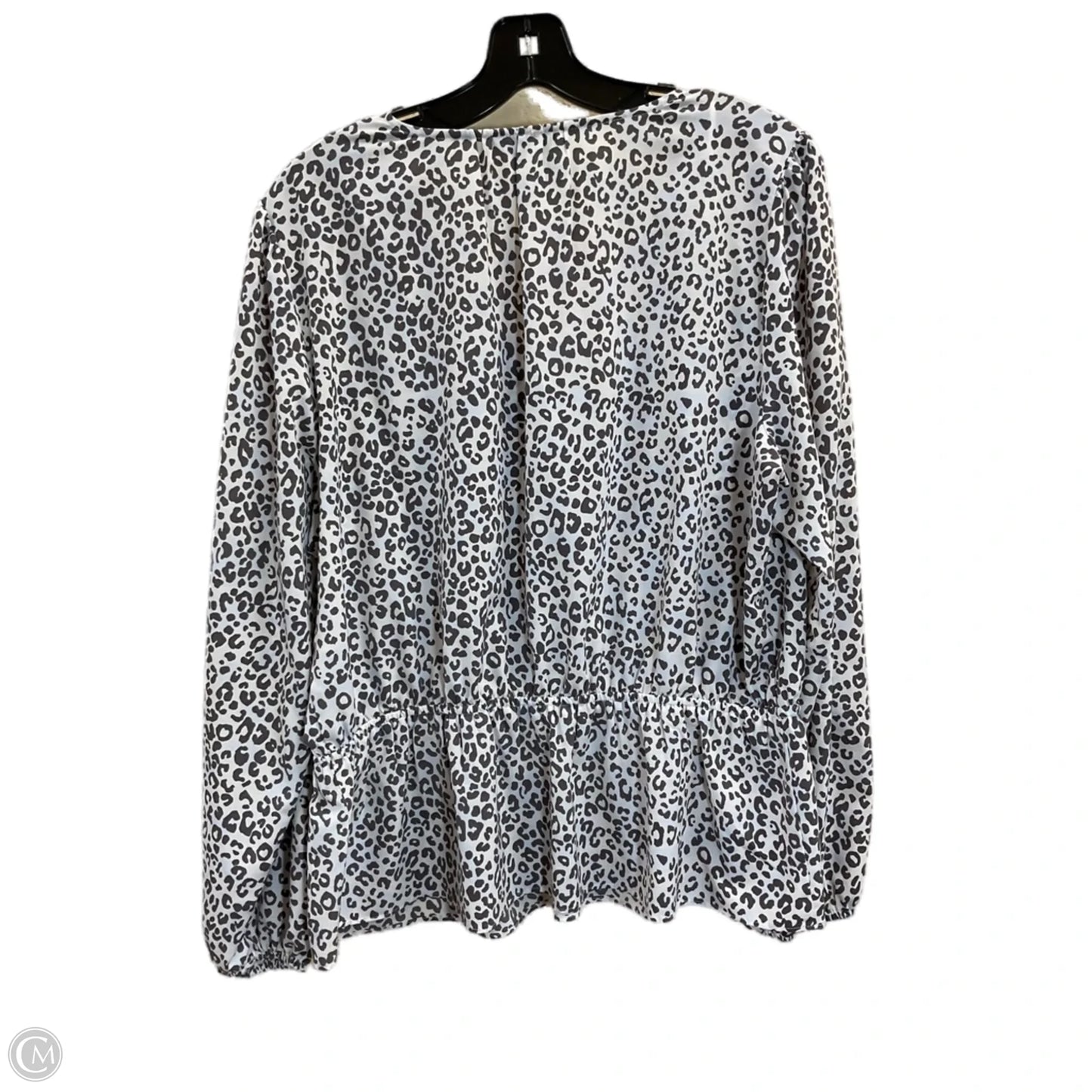 Top Long Sleeve By Nine West In Animal Print, Size: Xl