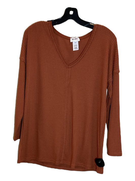 Top Long Sleeve By Bibi In Orange, Size: S