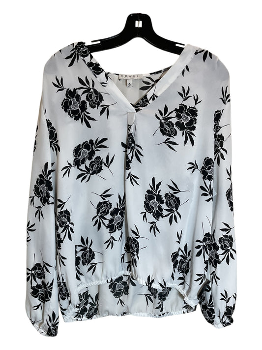 Top Long Sleeve By Chaus In Black & White, Size: M