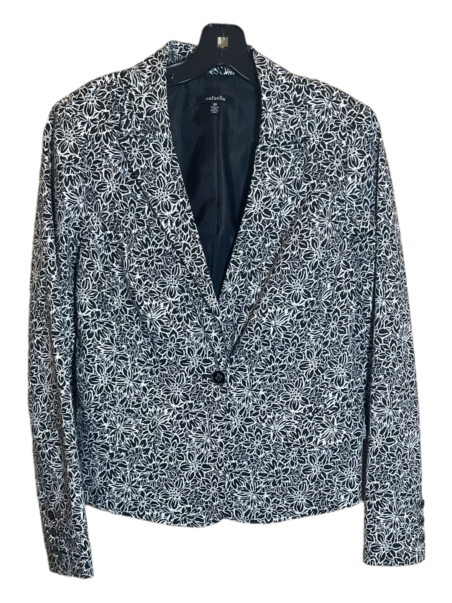 Blazer By Rafaella In Black & White, Size: M