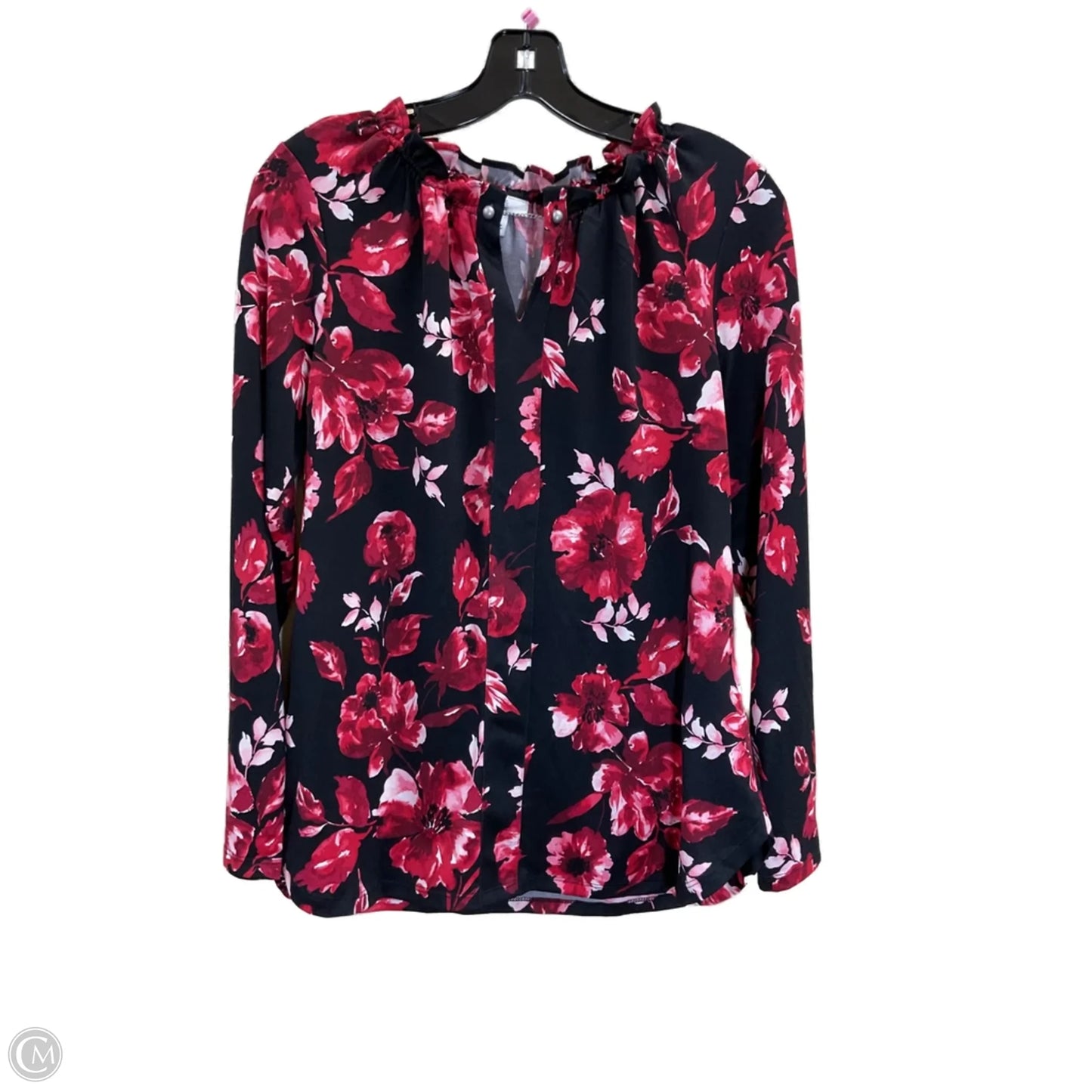 Top Long Sleeve By Croft And Barrow In Black & Red, Size: S