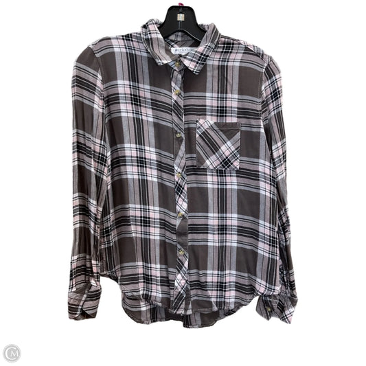 Blouse Long Sleeve By Workshop In Brown, Size: Xs