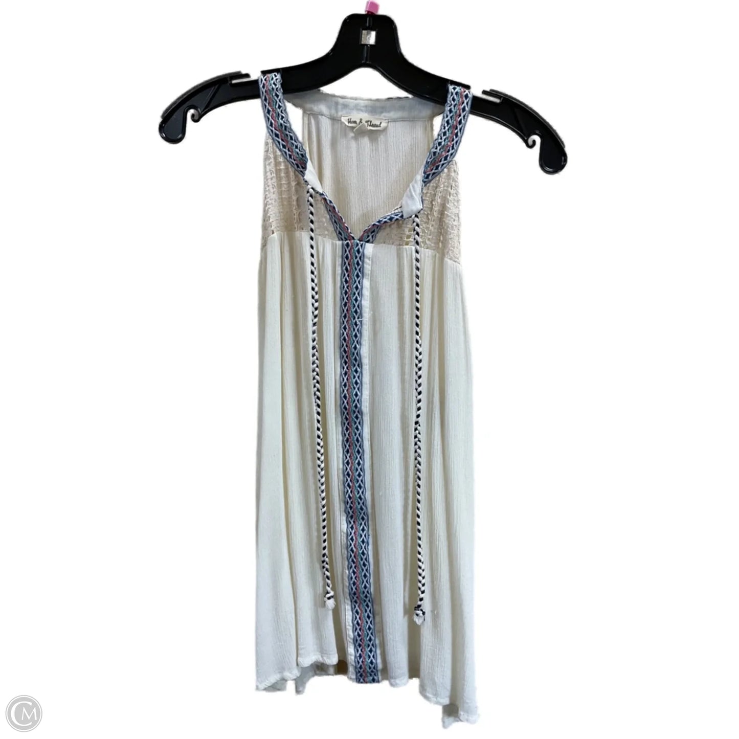 Top Sleeveless By Hem & Thread In Cream, Size: M