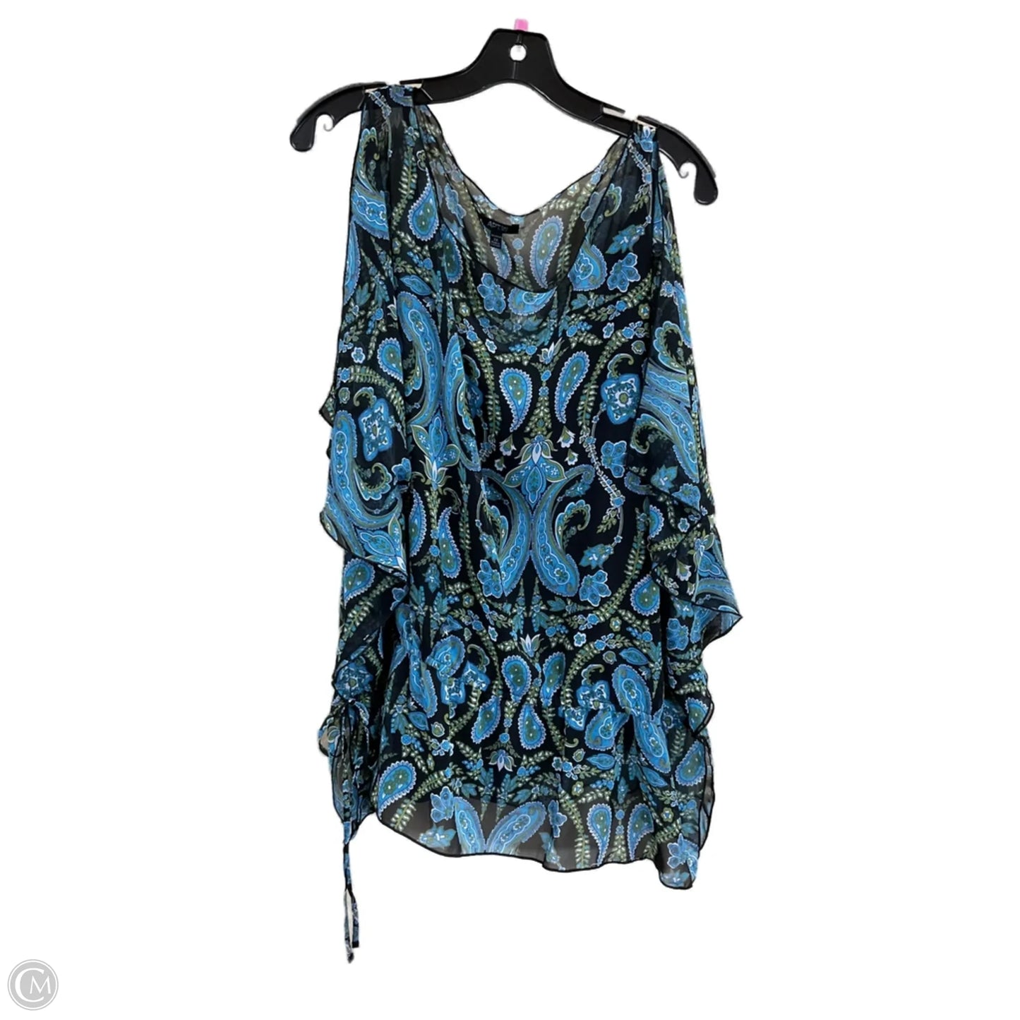 Top Short Sleeve By Apt 9 In Black & Blue, Size: 2x