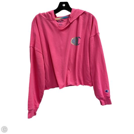Sweatshirt Hoodie By Champion In Pink, Size: S