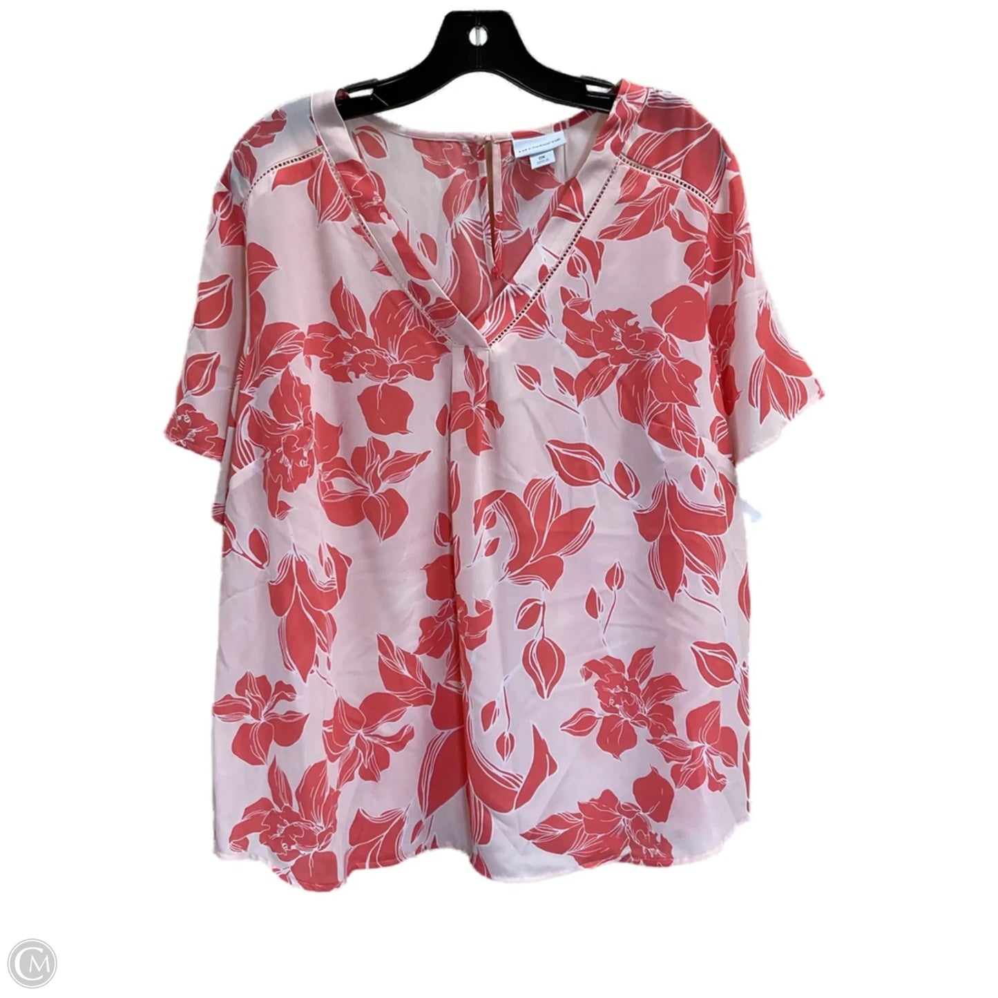 Top Short Sleeve By Liz Claiborne In Orange, Size: 1x