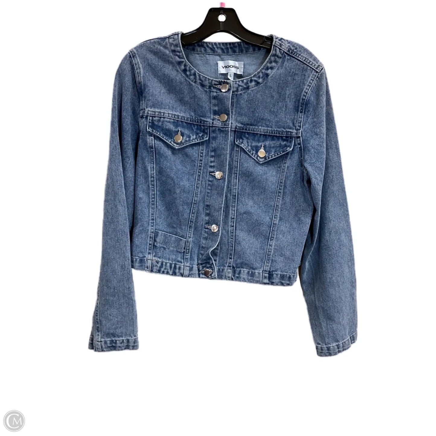 Jacket Denim By Vigoss In Blue, Size: L