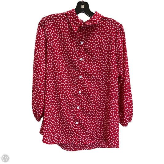 Blouse Long Sleeve By Clothes Mentor In Red, Size: S