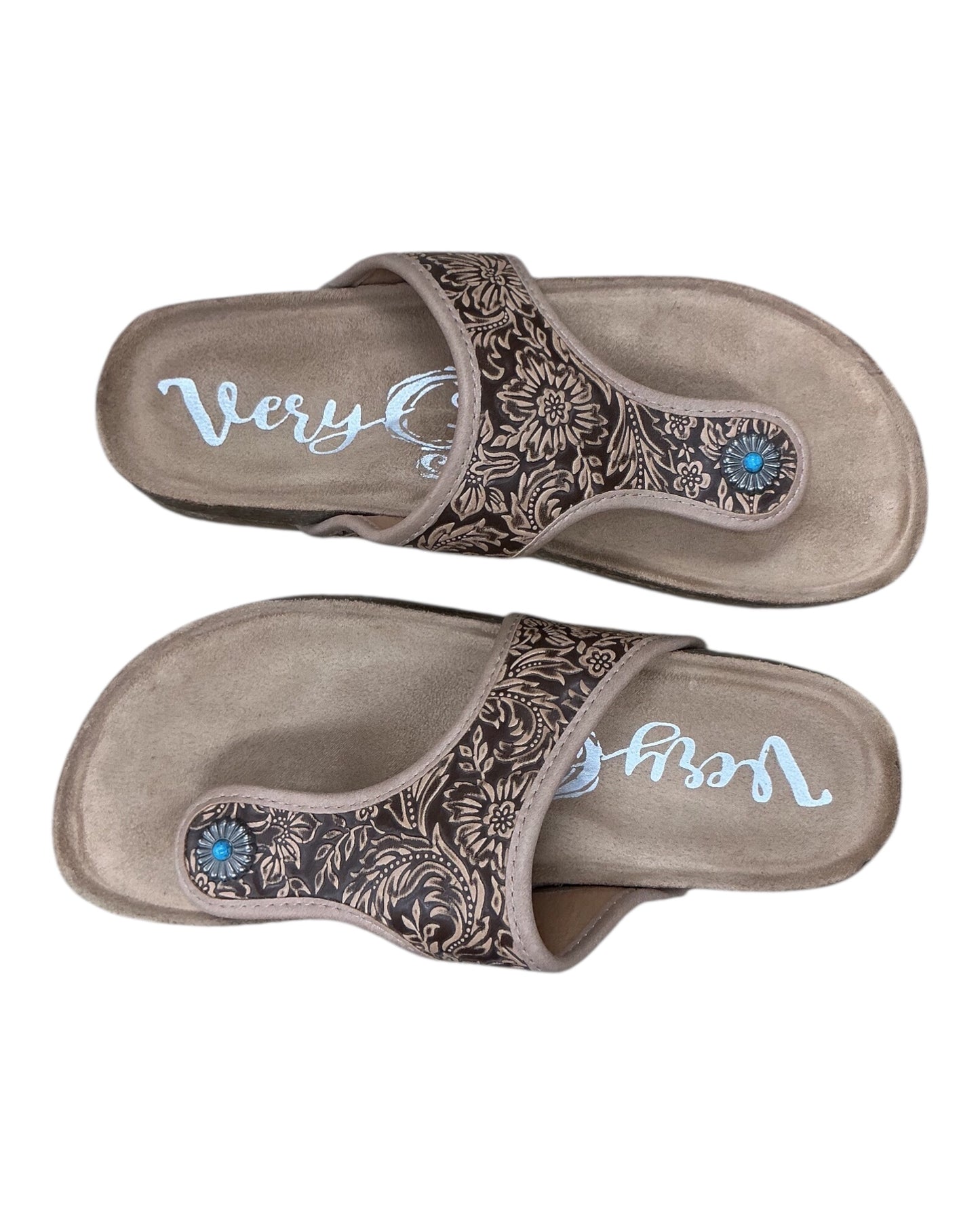 Sandals Flats By Very G In Brown, Size:8.5