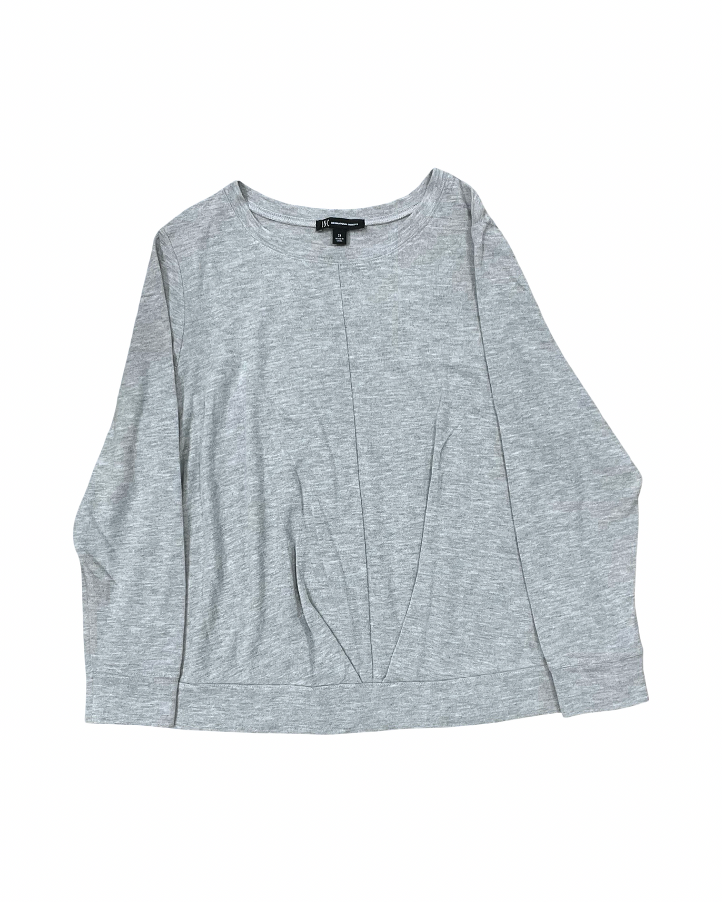 Top Ls By International Concepts In Grey, Size:2X