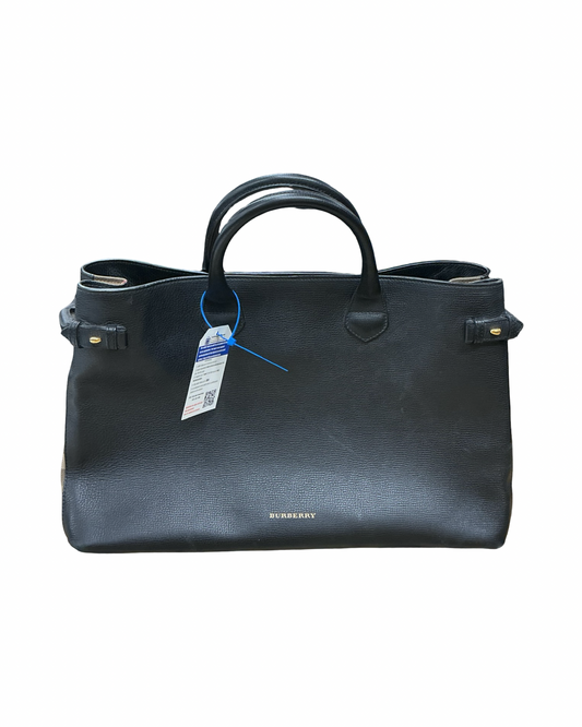 Handbag Luxury Designer By Burberry In Black, Size:Large