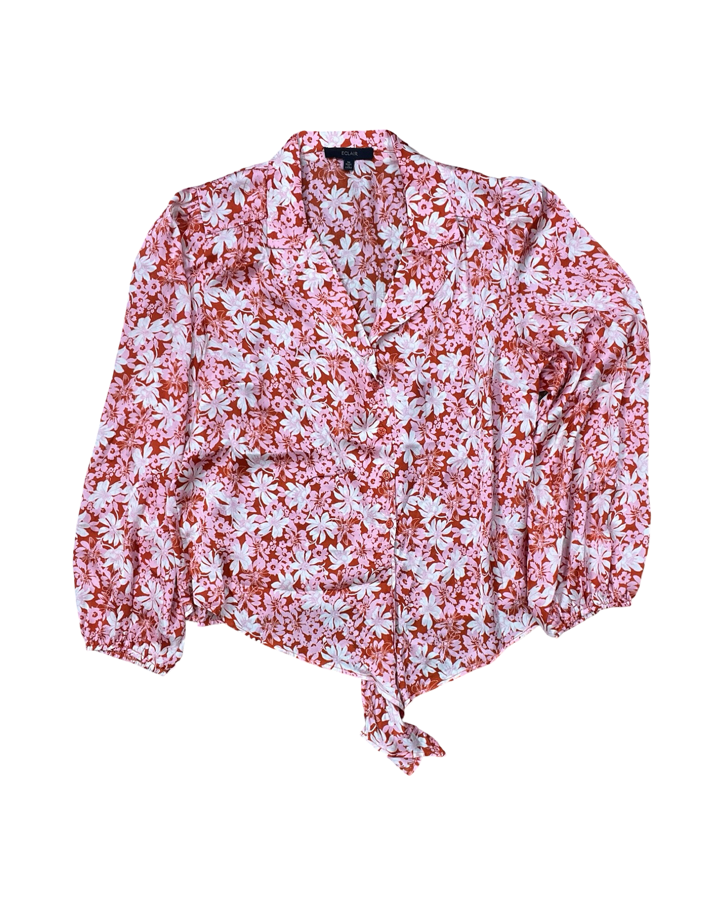 Top Ls By Clothes Mentor In Orange & Pink, Size:M