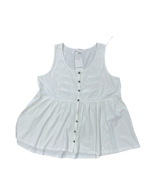 Top Sleeveless By Heyson In White, Size:1X