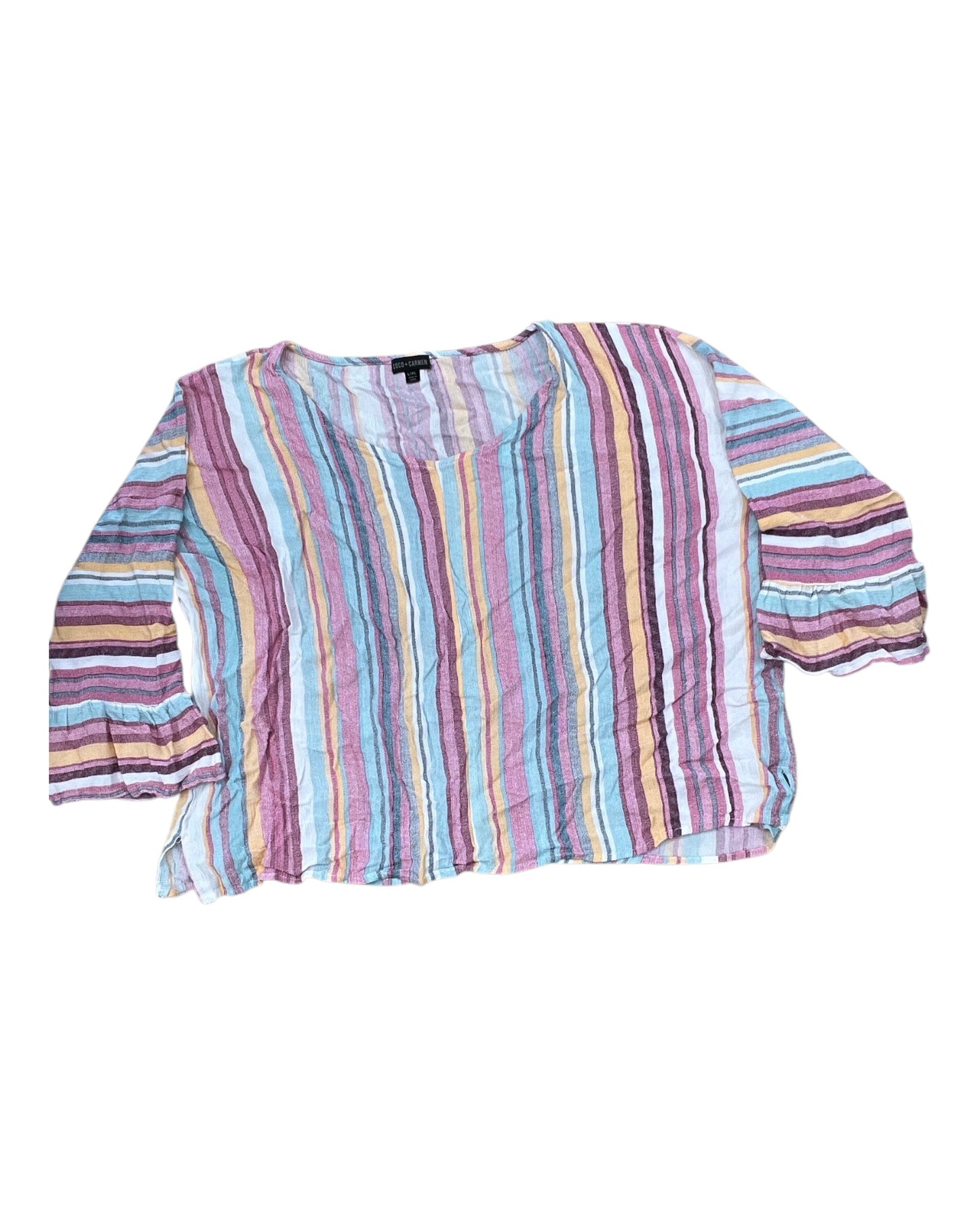 Top 3/4 Sleeve By Coco And Carmen In Pink, Size:L