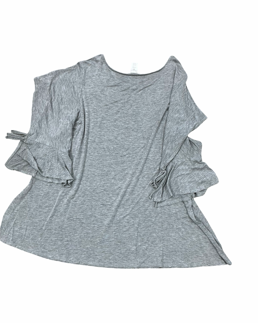 Top 3/4 Sleeve By Westport In Grey, Size:2X