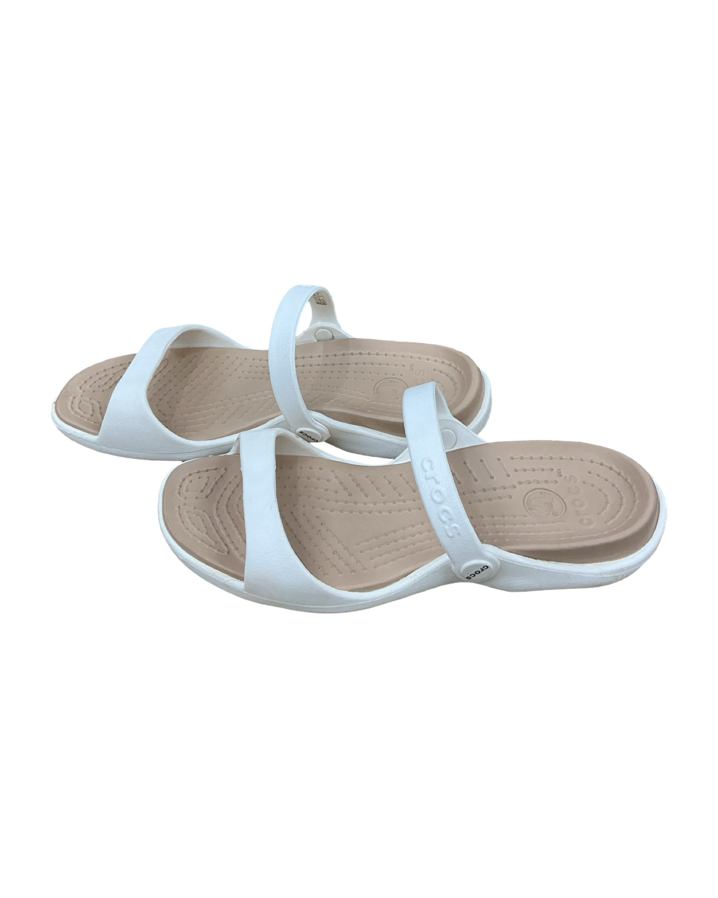 Sandals Flats By Crocs In White, Size:9