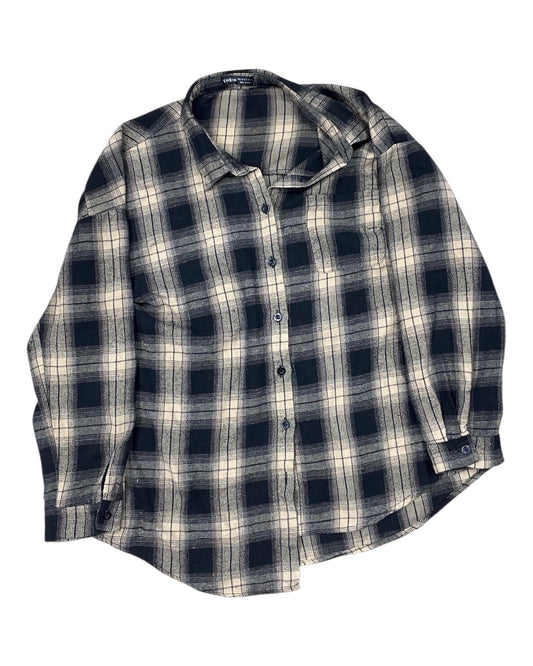 Blouse Ls By Shein In Black & Tan, Size:L